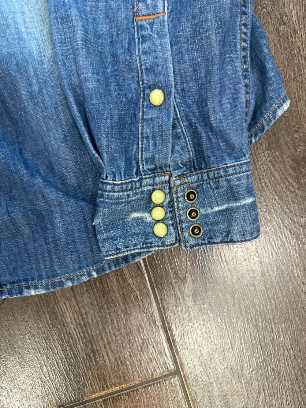 True Religion Men's Washed Blue Denim Button-Down Shirt